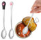Sibba 2 Stück Katzen Löffel Edelstahl Haustier Futter Löffel Tierfutter Dosenlöffel Hundelöffel Pet Cat Can Spoon Futterlöffel Langer Griff Futterdosenlöffel zum Füttern von Nassfutter für Haustiere