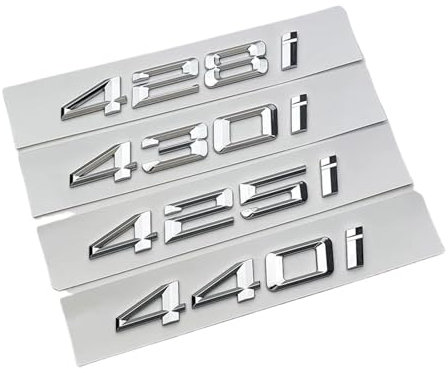 NIBOTT 3D ABS Chrom Logo 425i 428i 430i 440i Emblem Auto Abzeichen Stamm Aufkleber Fit for BMW 425i 428i 430i 440i Schriftzug Stikcers Zubehör (Size : 428i)