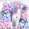 Kit Guirlande Arche Ballon Pastel, 106 Pcs Ballons Latex Rose Bleu Violet avec Ballons Aluminium Papillon pour Fille Anniversaire Mariage Baby Shower Fête Décoration