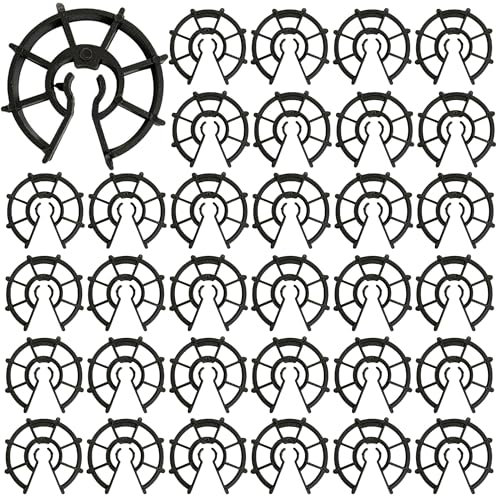 100 Pièces Plastique de Cales d'Armature pour Barres d'Acier de Diamètre 8 à 12 mm Fixation Verticale Renfort, Cales en Plastique pour Dalle en Béton Armé Accessoire de Coffrage à Clipser (15mm)