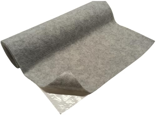 TAPHICEROS Selbstklebend Filzstoff, Hellgrau, 100cm x 150cm, Nadelfilz Superflex,Bespannstoff aus Filz,Meterware,Innenraumverkleidung Bezugsstoff Bastefilz für DIY Auto Box Liner
