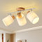 SANSHI LED Deckenlampe 3 flammig Deckenleuchte,Holz Deckenstrahler Schwenkbar 350°,Deckenspot E14 MAX.25W Spot,Modern Wandstrahler,Lampe Decke für Küche Schlafzimmer Flur Wohnzimmer,Ohne Leuchtmittel