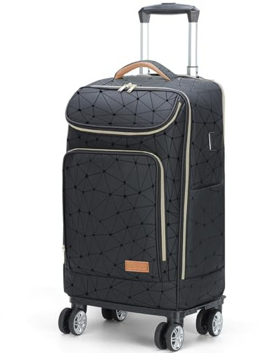 Lekespring Leder Trolley Business Rucksack mit Abnehmbarem Rollen, Reise Rolling Wasserdichter Laptop Rucksack, 17,3 Zoll Laptoptasche Handgepäck Flugzeug Zugelassen, Rollkoffer Rucksack für Herren