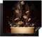 KitchenYeah© Protezione Piano Induzione 57x51 cm Cucina Copri Fornelli Proteggi di Cottura Antiscivolo Tappetino Caffè - Chicchi - Tazza