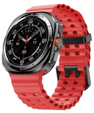 NotoCity Bracelet pour Samsung Galaxy Watch Ultra, silicone Souple Bracelet de remplacement pour Samsung Galaxy Watch Ultra 47mm(Rouge)