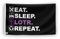 Eat Sleep LOTR Repeat Flagge, 90 x 152 cm, strapazierfähiges Polyester, lichtbeständig, wetterfest, für drinnen und draußen