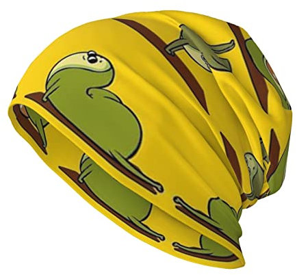 Avocado-Strickmütze für Erwachsene, warm, gemütlich, unisex, krempellos, legere Beanie-Mütze, Stretch-Totenkopfmützen, Schwarz , Einheitsgröße