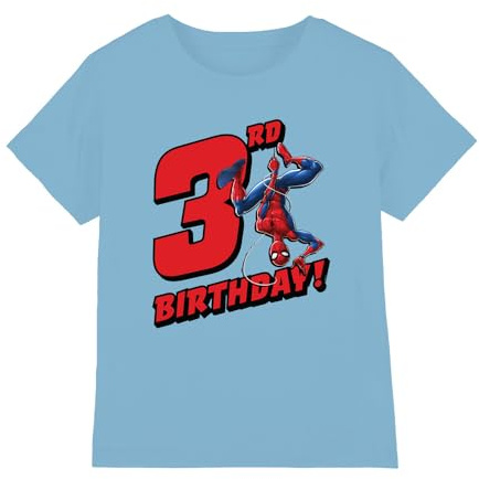 Marvel Boy's Spiderman Birthday 3 Unisex Kids T Shirt T-Shirt
