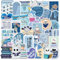 50Pcs Blue Bookish Stickers Pack - Waterproof Vinyl Kindle Stickers for Readers, Reusable Book Lover Accessories (No Repeat Designs) Journal, Laptop, Water Bottle Decal Gift Ideas