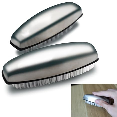2 Pcs Cepillo Uñas Manos de Acero Inoxidable, Cepillo de Uñas de Acero Inox para Limpiar Uñass, Cepillos de Limpieza para Lavarse Manos y Pies, Elimina Olores