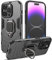 RIIMUHIR Case for iPhone 14 Pro Max, Shockproof Cover with 360° Metal Ring Stand, Anti-Scratch Hard Protective Case, Full Body Bumper Case with Camera Protection (Black)