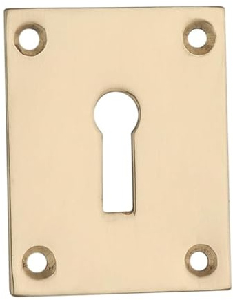 Kooples Hardware Face Fix Square Escutcheon – Standard Keyhole Cover – Surface Mounted Square Plate for Traditional Locks (Polished Brass, 50x50MM)