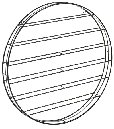 Beliani Modern Round Shape Wall Hanging Wine Rack Iron for Bottles Black Annacotty