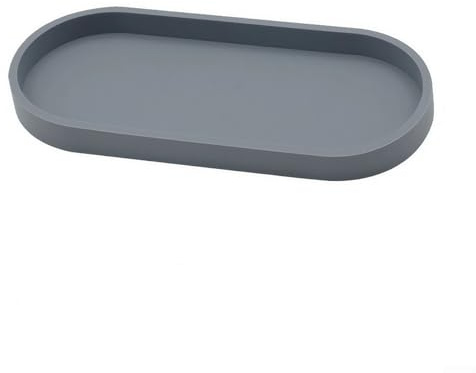 Elegant Silicone Vanity Tray for Organizing Multi functional Soap Dispenser and Easy to Clean Design (Grey)
