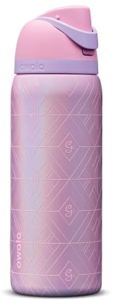 Owala Wicked FreeSip Insulated Stainless Steel Water Bottle with Straw for Sports & Travel, BPA Free Sports Water Bottle, 32 oz, Glinda (Pink)