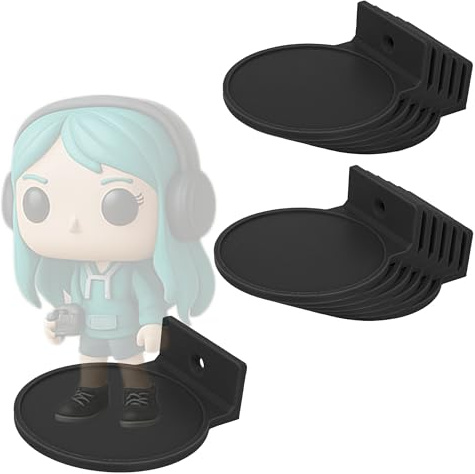 Layerforge Stage Figurenhalter 12er-Set für die Wand – Display-Podest für Sammelfiguren (z. B. Funko Pop) mit Schutzkante – minimalistisches Design, Made in Germany – Schwarz