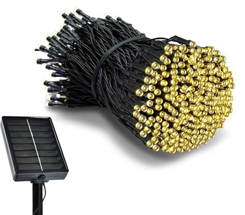 Litark Solar Lichterkette Aussen 10M 100LED, IP65 Wasserdicht Lichterkette Außen Solar, 8 Modi Solar Lichterkette Outdoor Wetterfest für Garten Terrasse Baum Hof Party, Warmweiß