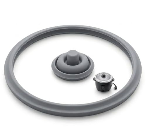 TSUOUKL Junta de Cierre 22cm y Junta de Indicador para WMF Perfect, Silit Sicomatic, Repuesto de Silicona para Olla Express 3L/4,5L/6,5L/8,5L, Grado Alimenticio, Sin BPA
