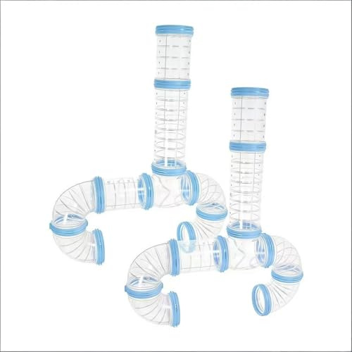 Tunnel e Kit di Connessione per Criceti 2 Set Trasparenti Esterni in Plastica Accessori, Porcellini D'india e Piccoli Animali Domestici per topo, criceto, ratto e