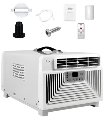 3400 BTU Aire Acondicionado Portátil Frío Calor, 300W Pequeño Calentador Enfriamiento para Campamento de Invierno, Van Life Accesorios, Silencioso Noche Sin Desagüe Drainage