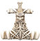 Viking God Thor Bone Hammer Mjolnir Thunder Wall Sculpture Plaque Figurine