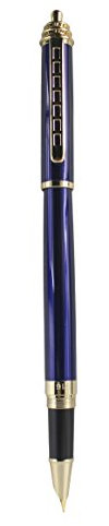 Sipliv Temple of Heaven Slim Fountain Pen, Ladder Clip, Gift Boxed - Dark Blue, Hidden Nib