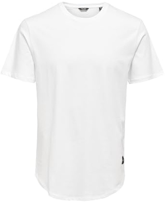 Only and Sons Mens Matt Longy Short Sleeve T-Shirt White L