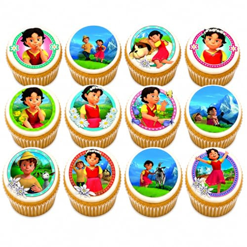 12 Muffinaufleger Heidi 20 essbare Muffinbild 6 cm