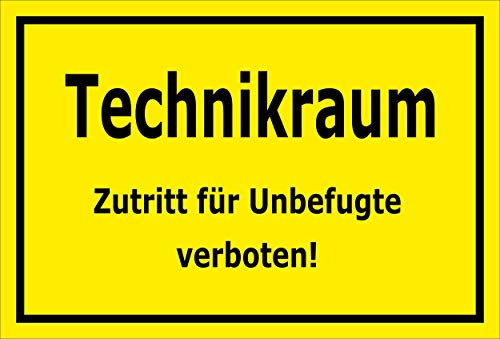 Melis-Folienwerkstatt Aufkleber – Technik-Raum - 30x20cm – S00070-079-C -20 VAR