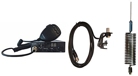Moonraker Minor II Plus CB Radio Kit, 80 Channel, 12v/24v, with Mini Tornado Stinger Antenna and Gutter Mount (Chrome)