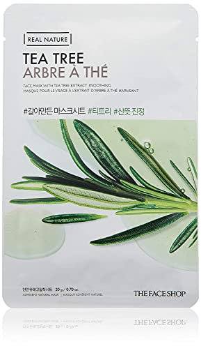 The Face Shop - Real Nature - Face Mask Sheet Tea Tree - refreshing and revitalizing - All Skin Type (1 pack - 20 g)
