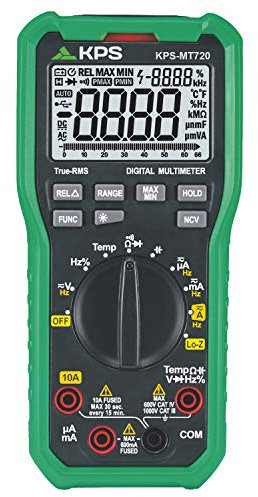 KPS-MT720 Multimetro digital TRMS Profesional baja impedancia 6600 cuentas, Tensión 1000V AC/DC, Corriente 10A AC/DC, NCV (Detección sin contacto), Temperatura CAT.III 1000V, CAT.IV 600V