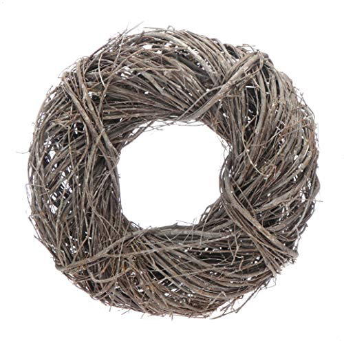 com-four® Rebenkranz - Deko-Türkranz aus Zweigen - DIY Naturkranz als Tischdeko, Fensterschmuck oder Türhänger zum selber Schmücken - geweißter natürlicher Dekokranz (1 Stück - Ø 28cm Natur)
