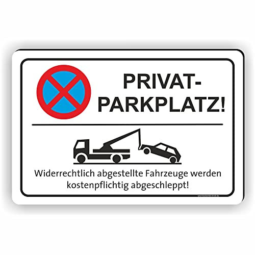 Fassbender-Druck SCHILDER - PRIVATPARKPLATZ - Parken verboten Schild - Schild zum Markieren vom absoluten Parkverbot oder Privatgrundstück - Aluverbundplatte für einen Parkplatz (90x60cm Schild)