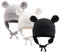 Pesaat Baumwolle Erstlingsmützen 0-12Monate Baby Mütze Neugeborene Mädchen Jungen Baby Beanie Newborn Mütze Mit Ohren und Band,Sommer,Frühling,Winter(Weiß+Grau+Schwarz, 0-6Monate)