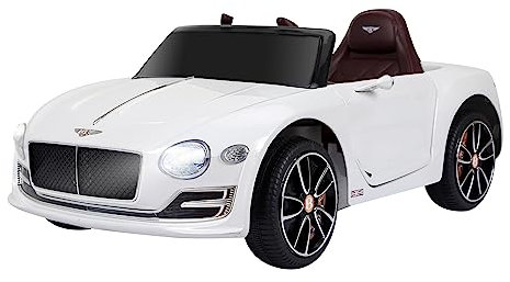 HOMCOM Macchina Elettrica per Bambini Bentley GT 6V, con Doppi Motori, Auto Elettrica per Bambini con Telecomando, Clacson, Suoni, Fari e 2 Portiere Apribili, 2.5-5 km/h, per 3-5 Anni, Bianco