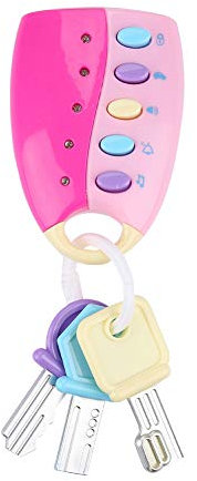 Auto Fernbedienung Schlüssel Spielzeug, Baby Spielzeug Bildung Spielzeug Rollenspiel Haus Spielzeug Musikalisches Lernen Spielzeug Szene Simulation Spielzeug für Zuhause(Rosa)