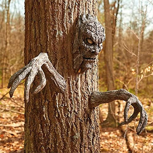 Baumrinde Gesicht, Halloween Outdoor Garten Statue, Geist Gesicht Gesicht Make-up, Horror Baum Dämon Dekoration, Spukhaus, Party, Urlaub Baum Monster Dekor, Baumskulptur Outdoor, Baum Gesicht Statue