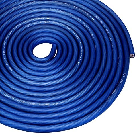 Conext Link 25 ft Feet Blue 4 Gauge Amplifier Power Ground Wire 4GA AWG Amp Cable Roll Car (10847)