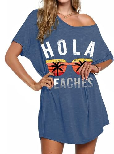 AI'MAGE Damen Strandkleider Strandtunika Kurzarm Strandbluse Strandponcho Somme rBadeanzug Pareos Boyfriend-Stil Badeanzug Bademode Bikini Cover Up S-XXL Schwarz Blau Weiß