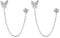 Finrezio 925 Sterling Silber Doppelloch Kettenohrringe für Frauen Schmetterling Ohrstecker Doppelpiercing Minimalistische Baumeln Quaste Kettenohrringe Knorpel Hopp Kettenohrringe Hypoallergen
