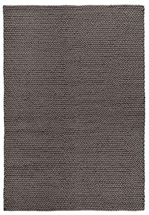 Qiyano Teppich Naturfaser Wolle - Geflochten Zopfmuster im Hygge Wohntrend, Skandinavisch, Boho, Modern, Einfarbig, anthrazit - Wohnzimmer, Schlafzimmer, Büro - Farbe: Grau, Größe: 120 x 170 cm