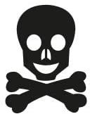 Stemplino® Midistempel - Motiv: Totenkopf - 18mm Durchmesser - Holzstempel Kinder Stempel Bullet Journal Stempel mit Totenkopf Motiv Totenkopf Stempel
