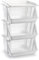 AC – Cestas Verdulera de Cocina con 3 Alturas - Modelo PLFT - Estrecho, Estantería para Cocina y baño, Ahorra Espacio, para Espacios reducidos, Cocina, Oficina, baño, Fácil Montaje. (Blanco) (Plus)
