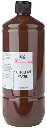 VBS Schulmalfarbe 1 Liter Matt lösungsmittelfrei deckintensiv Temperafarbe Braun