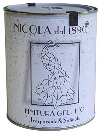 NICOLA VERNICI Impregnante Legno all'Acqua in Gel, per Esterni ed Interni, Made in Italy, 1,2 LT, Trasparente