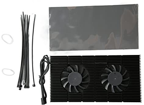 Lazmin112 GPU-Backplate-Kühler, Grafikkarten-Backplane-Speicherkühler, Schneller Kühlkörper aus Aluminiumlegierung mit Zwei Lüftern, für RTX3090 3080 3070