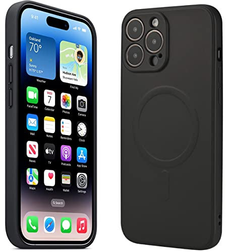 Supreme Magnetic Case for iPhone 14 Pro Compatible with MagSafe, Matte Black Slim Shockproof Phone Cover (Black)