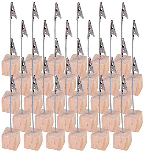 Fotohalter Clip Holz, 30 Stück Foto Halter Holz Memo Clip, Memo Clip Halter Ständer, Fotoständer Mit Klammer, Basis Memohalter Klammer Für Hochzeits, Hausdekoration, Büro, Party, Hausdekoration