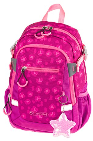 Schneiders 49464-042 - Kinderrucksack Berry Bubble, ca. 25 x 35 x 12 cm, Rucksack für Kinder mit 11 Liter Volumen, 3 Fächern, 2 Seitentaschen und Pailletten-Anhänger